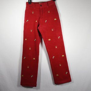 Castaway Red Corduroy Boys Christmas Pants. Size 12.